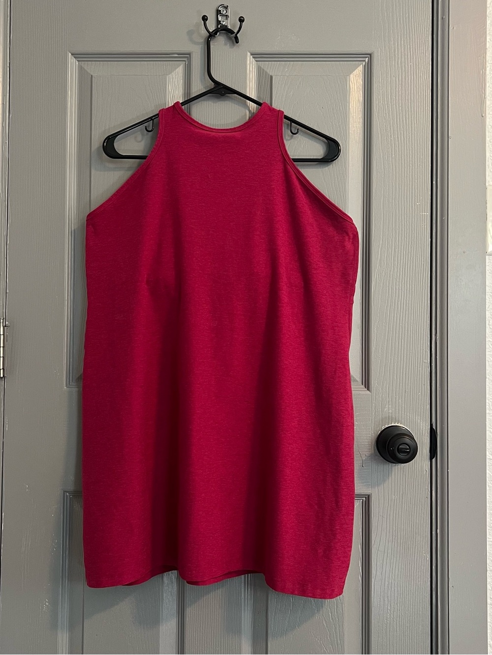 Beyond Yoga Hot Pink Spacedye Racerback Knit Mini Dress Athleisure Yoga